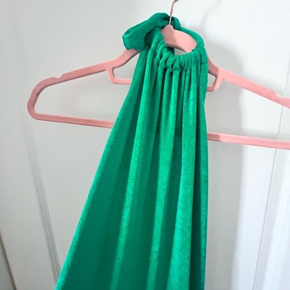 ASOS DESIGN halter slinky beach midi dress in emerald green Size 10 - Picture 10 of 13